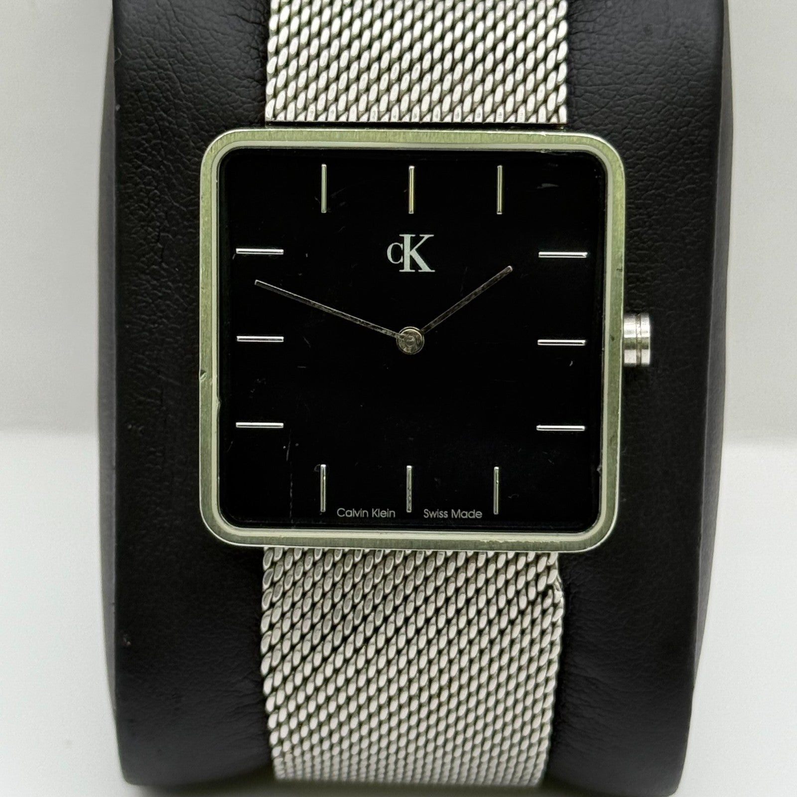 Calvin Klein Ladies Quartz Watch Black Dial Mesh Strap Swiss 30mm PARTS REPAIR