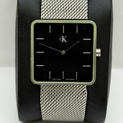 Calvin Klein Ladies Quartz Watch Black Dial Mesh Strap Swiss 30mm PARTS REPAIR