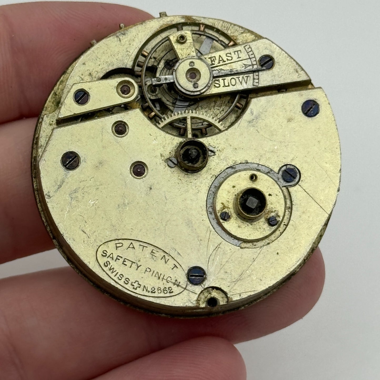 45.1mm Antique Henry E Peck Patent 2622 Safety Pinion Pocket Watch Movement