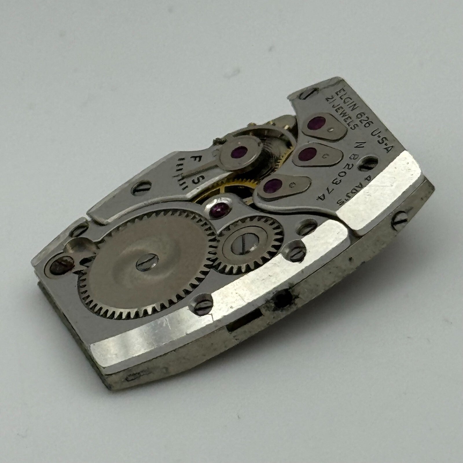 15/0s Elgin Grade 626 Model 2 Vintage American Tank Watch Movement PARTS SPARES