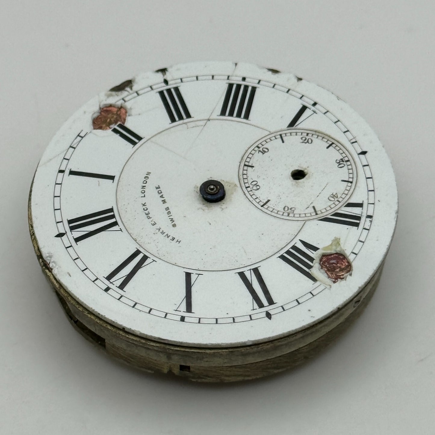 45.1mm Antique Henry E Peck Patent 2622 Safety Pinion Pocket Watch Movement