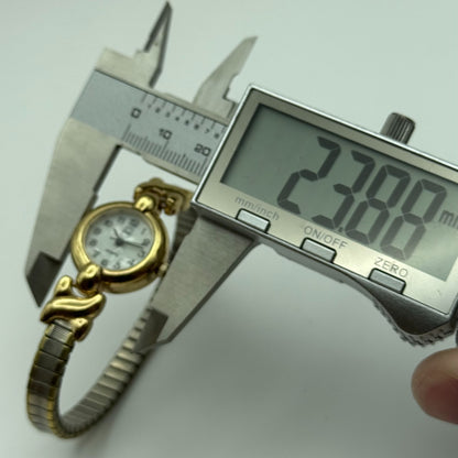 21mm Working Ladies Two Tone Philip Mercier S565S Quartz Watch Expandable Strap