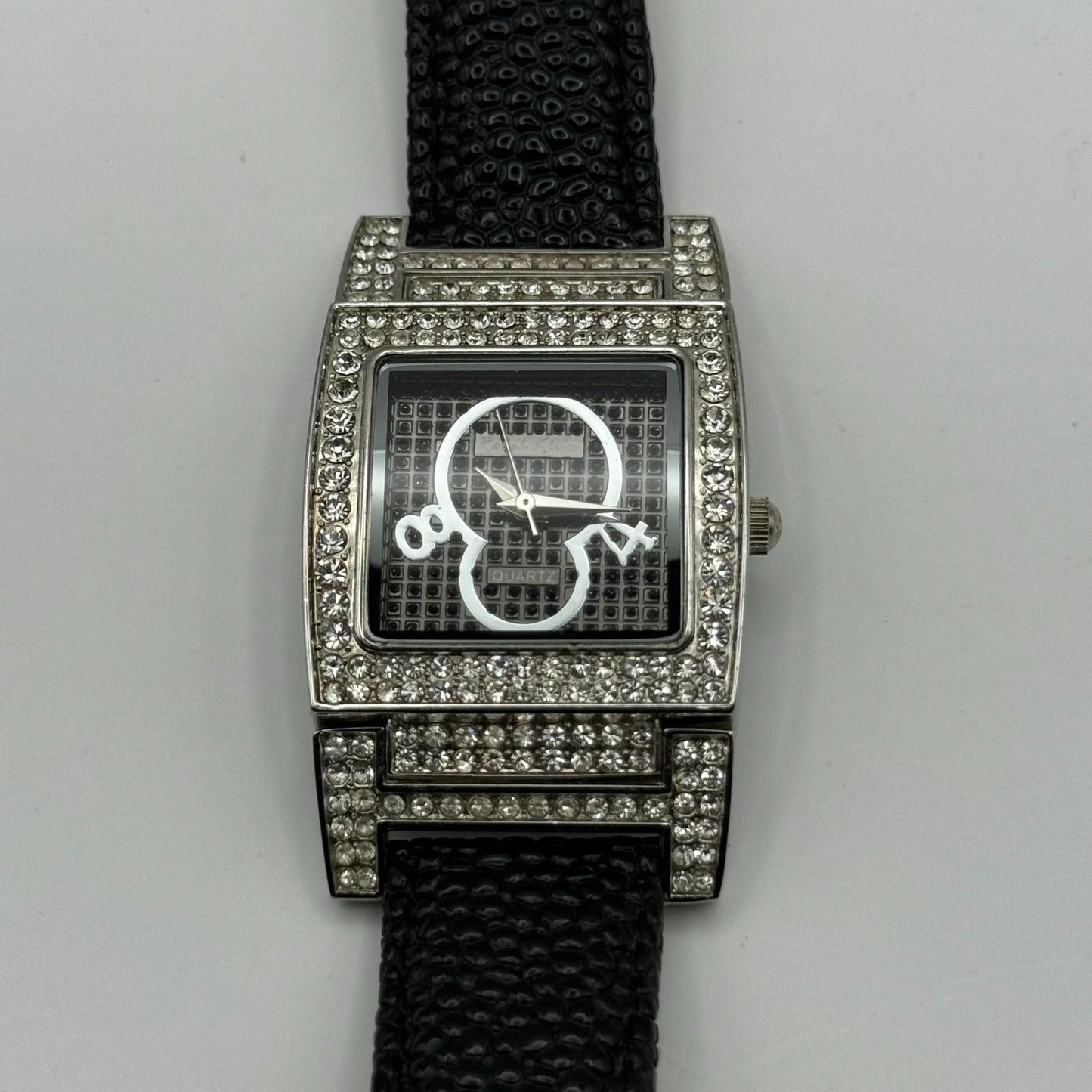 Ralph Klein CNL Ladies Quartz Watch Black Dial Crystal Bezel Working 29mm