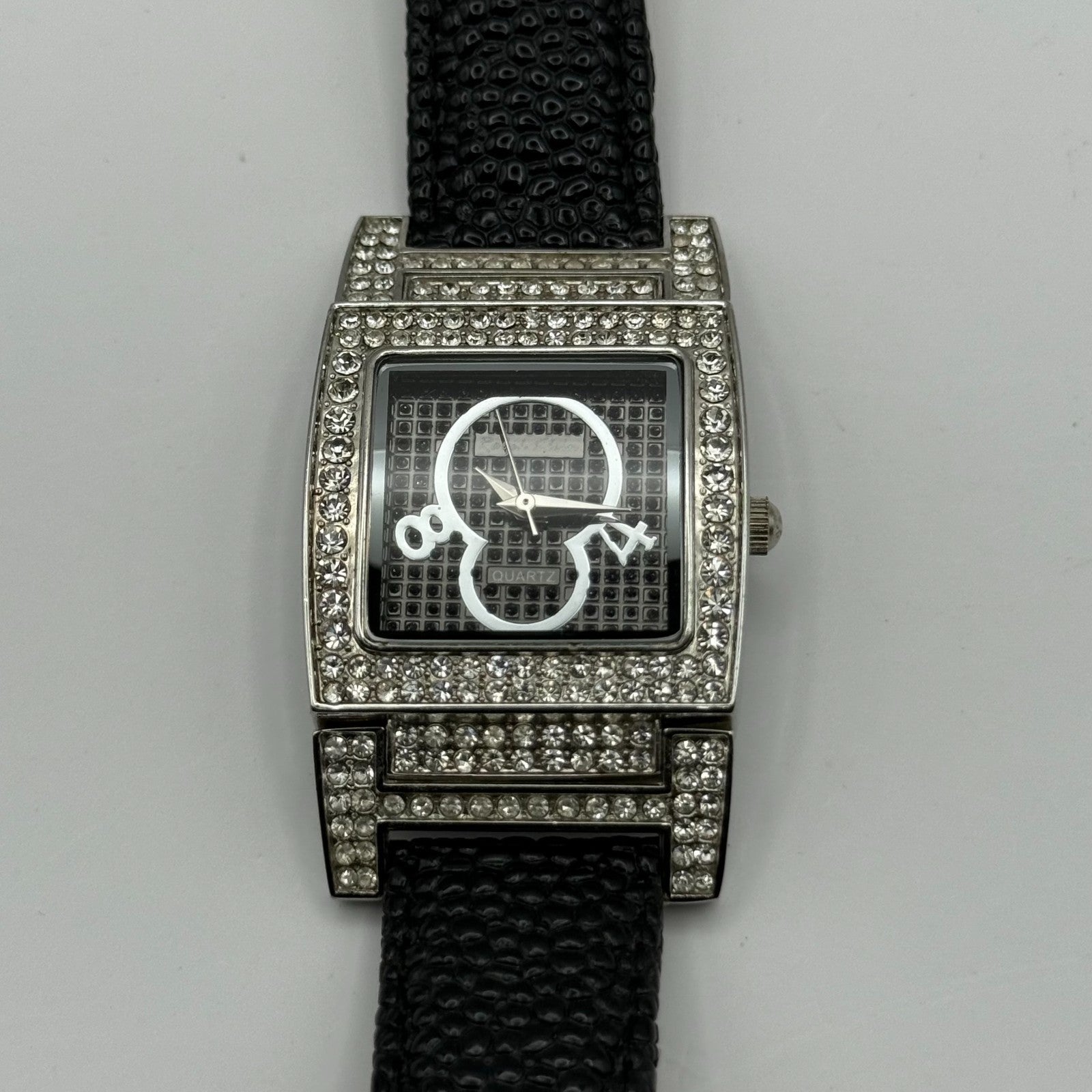 Ralph Klein CNL Ladies Quartz Watch Black Dial Crystal Bezel Working 29mm