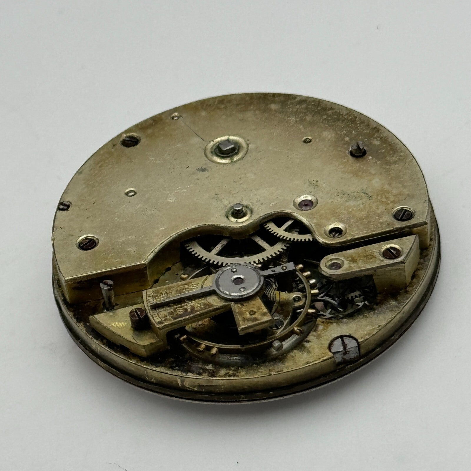 42.7mm Unidentified Antique Key Wound Pocket Watch Movement PARTS SPARES REPAIRS