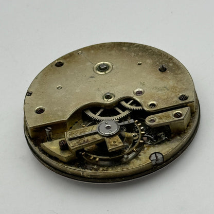 42.7mm Unidentified Antique Key Wound Pocket Watch Movement PARTS SPARES REPAIRS