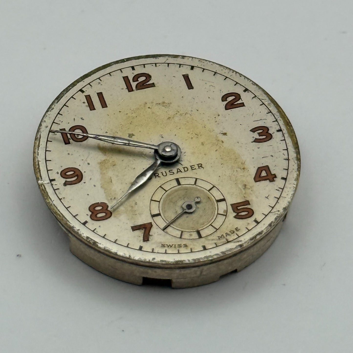 Crusader Compensated 15 Rubies Watch Movement Manual Wind Vintage Parts 23.9mm