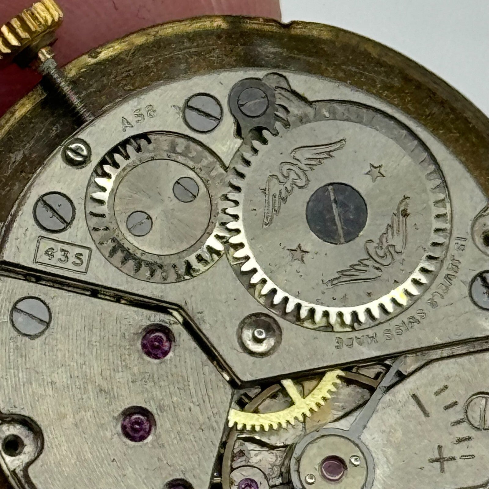 23.5mm Rotary Mens Peseux 320 Manual Wind 15 Jewels Watch Movement PARTS REPAIR