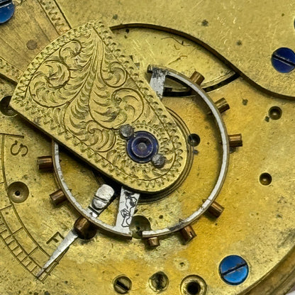 46.7mm Antique Key Wound Pocket Watch Movement PARTS
