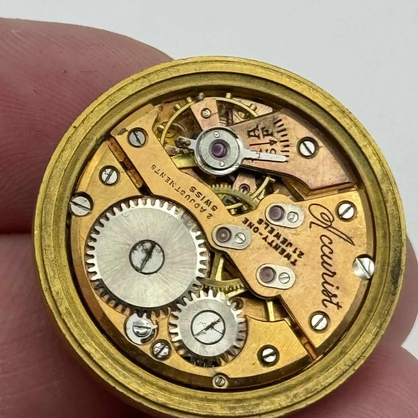 28.3mm Enicar A-R 410 Accurist Manual Wind Watch Movement Swiss Vintage PARTS