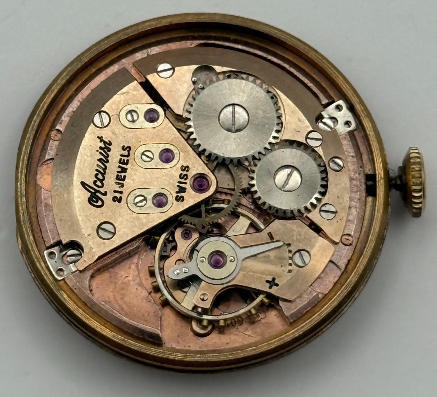 ETA 2409 Watch Movement Accurist Manual Wind Vintage Swiss Parts Repair 29.4mm