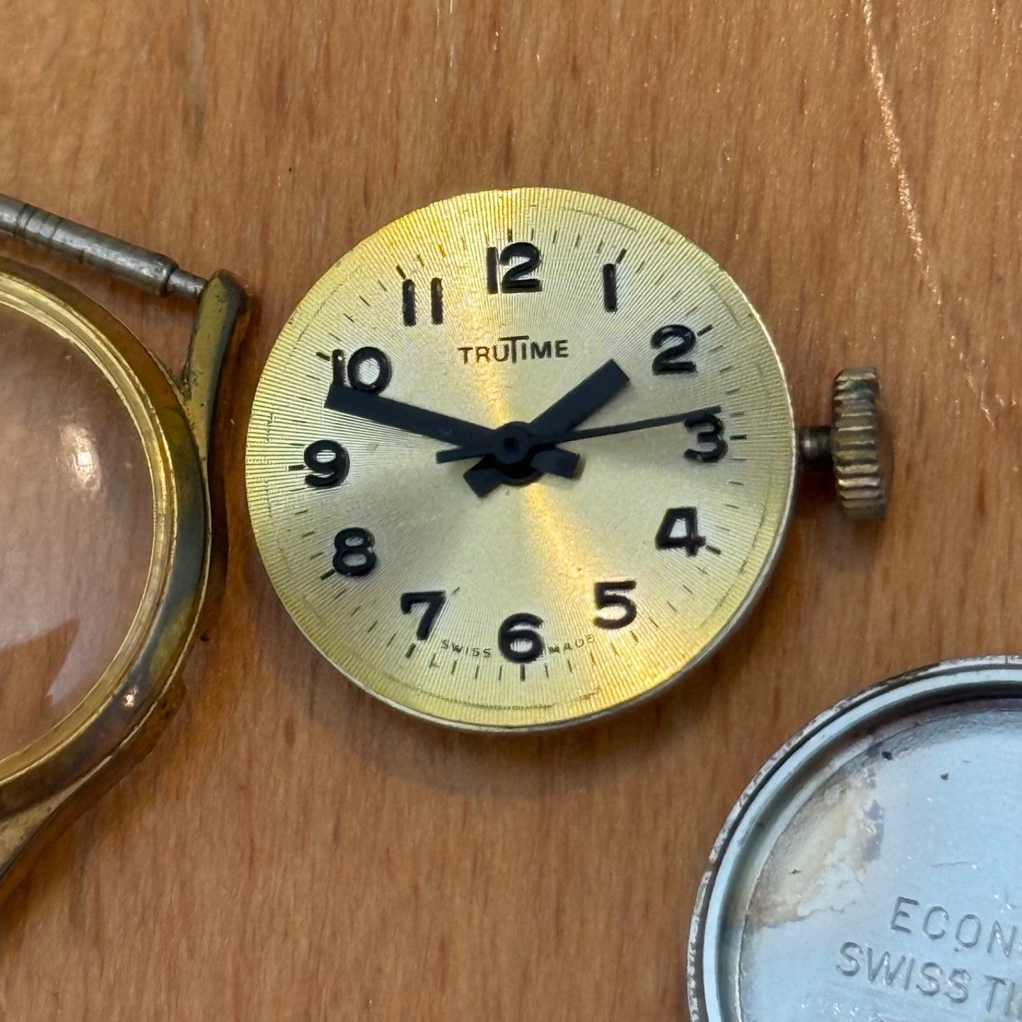 21mm Vintage Trutime Swiss Ronda RE 8133 Manual Wind Watch PARTS / REPAIR