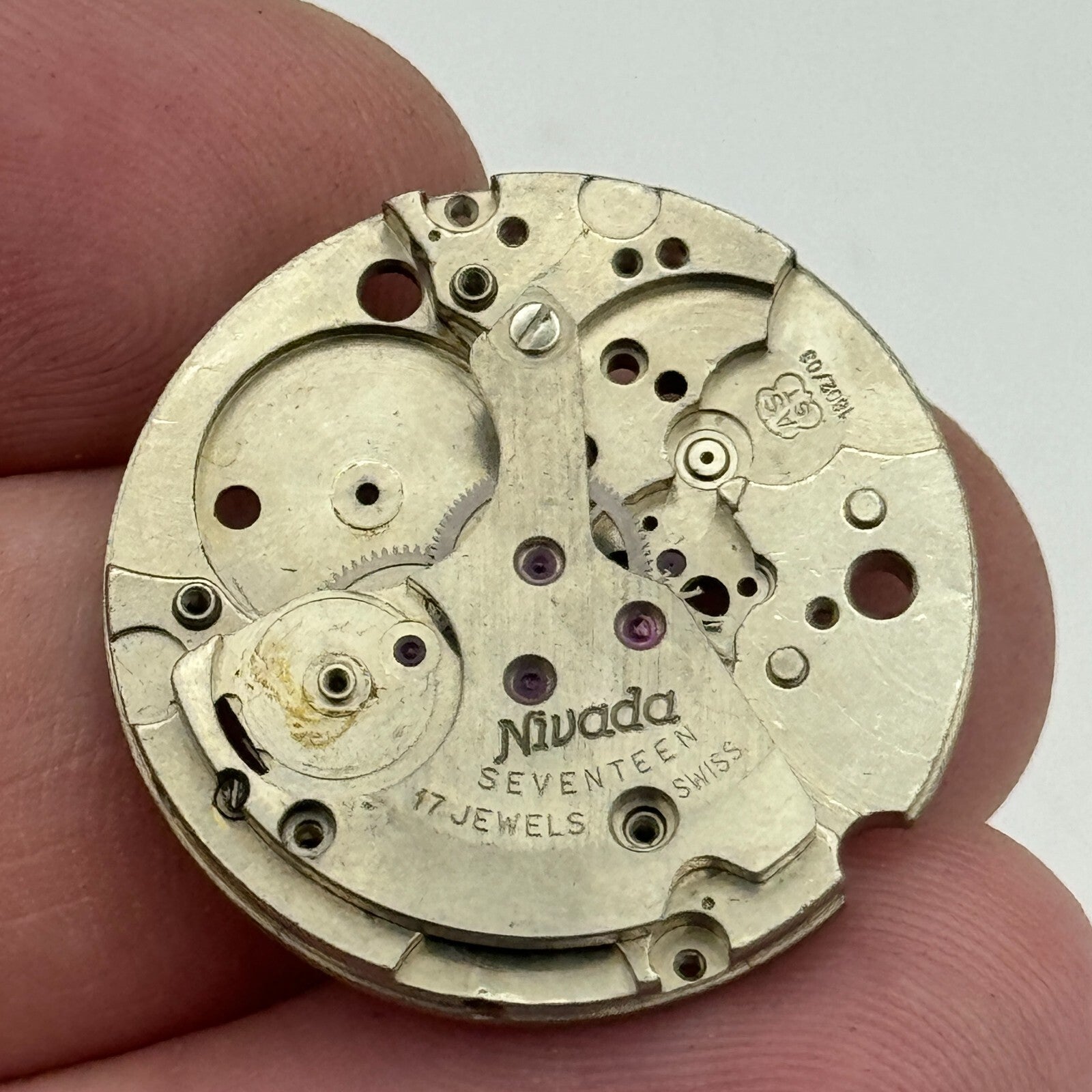 25.9mm Nivada AS ST 1802/03 Partial Manual Wind Swiss Watch Movement PARTS SPARE