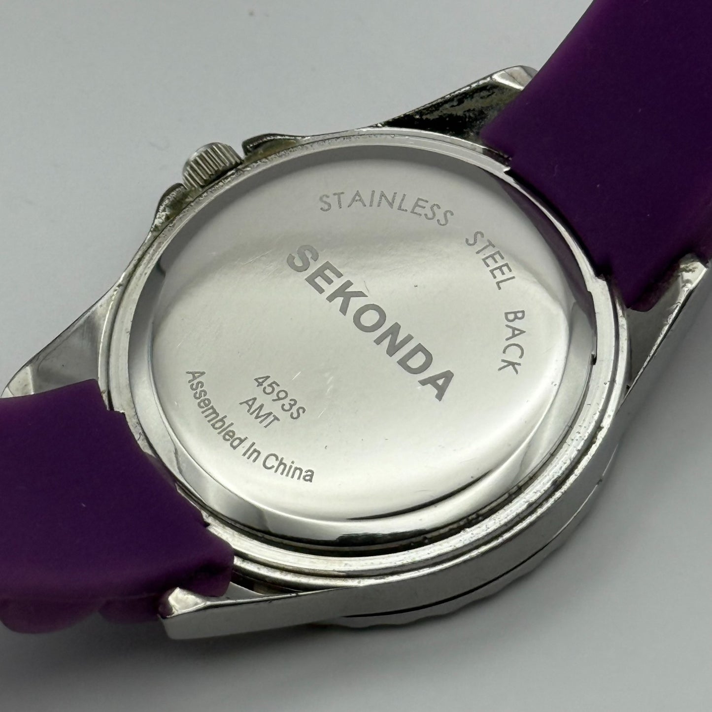 Sekonda Ladies Quartz Watch Purple Dial & Strap Working 32mm New Battery
