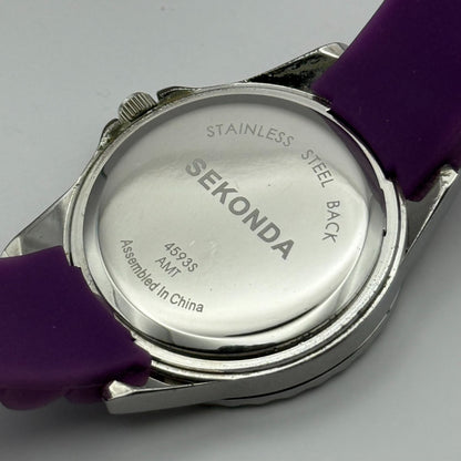 Sekonda Ladies Quartz Watch Purple Dial & Strap Working 32mm New Battery