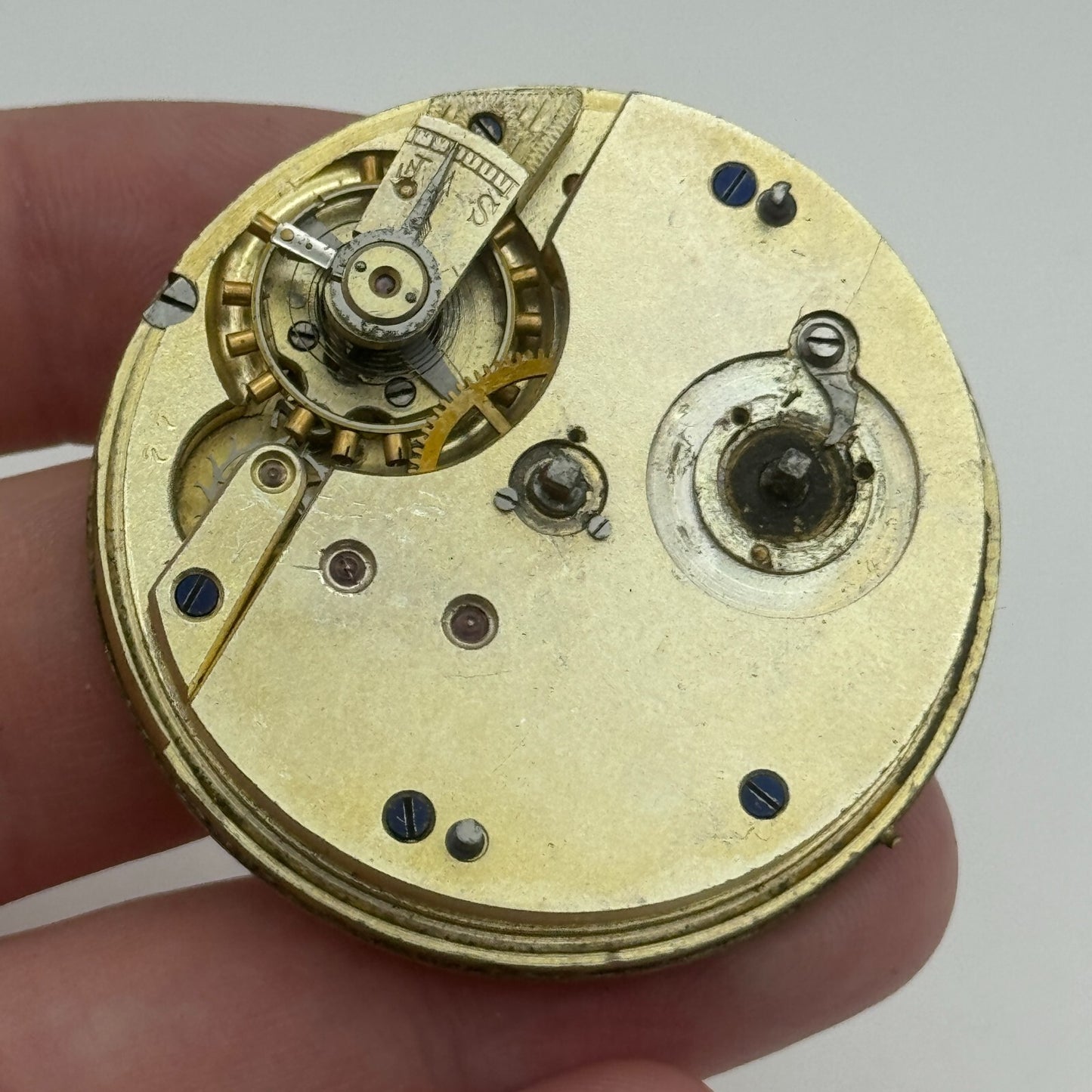 44.8mm Antique Henry E Peck London Swiss Key Wound Pocket Watch Movement PARTS