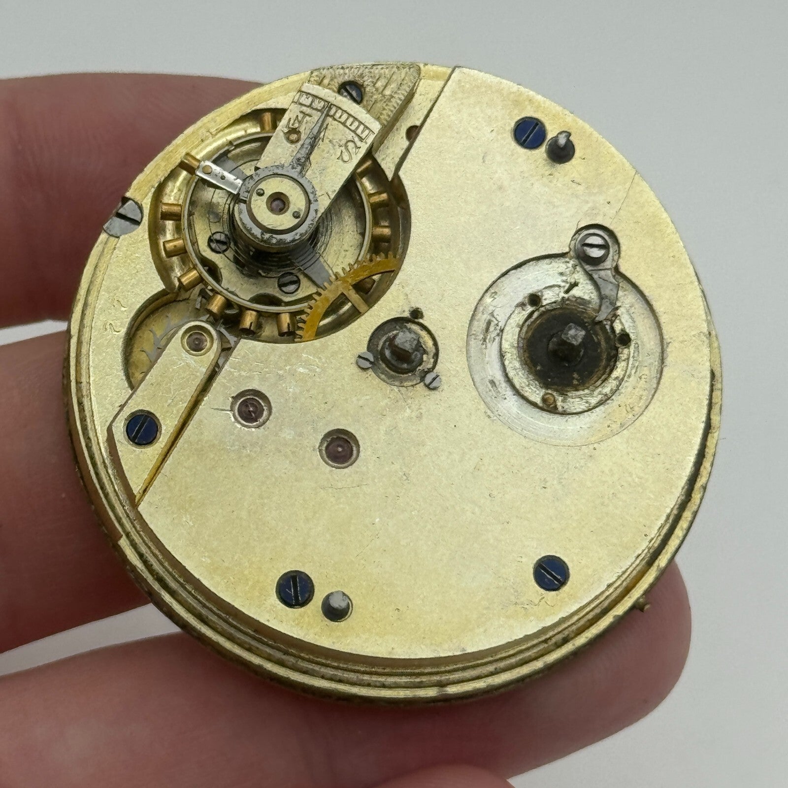 44.8mm Antique Henry E Peck London Swiss Key Wound Pocket Watch Movement PARTS