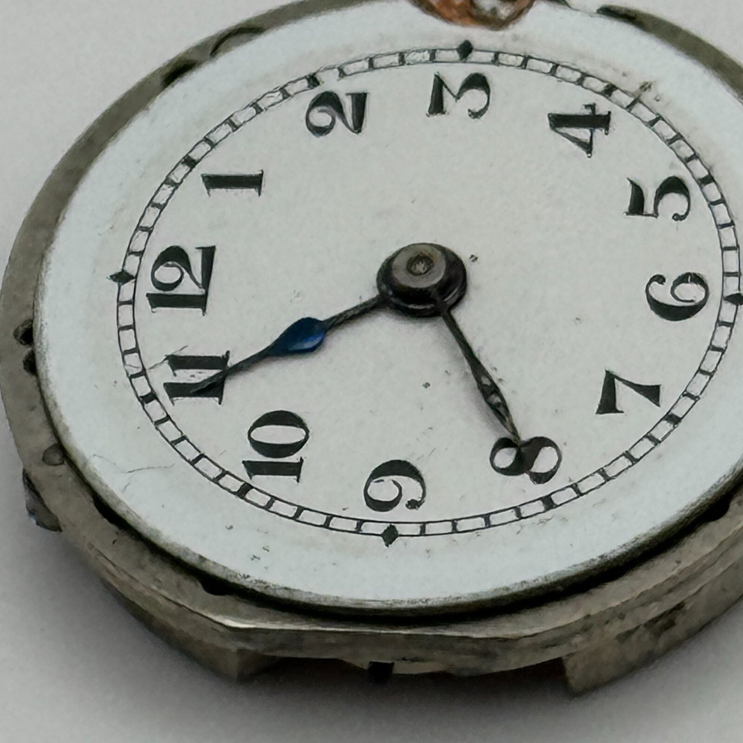 24.1mm Unidentified Manual Wind Trench Watch Movement Dial Hands Vintage PARTS