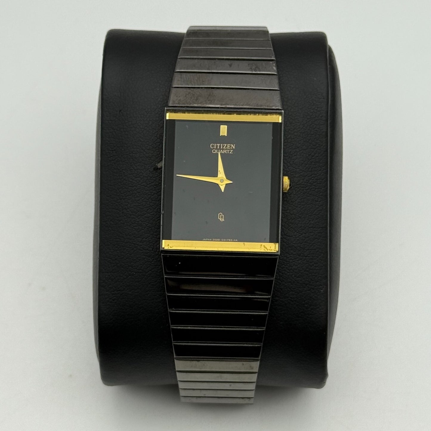 22mm Working Vintage Ladies Citizen CQ Black Dial & Strap Quartz Watch 8 Inches