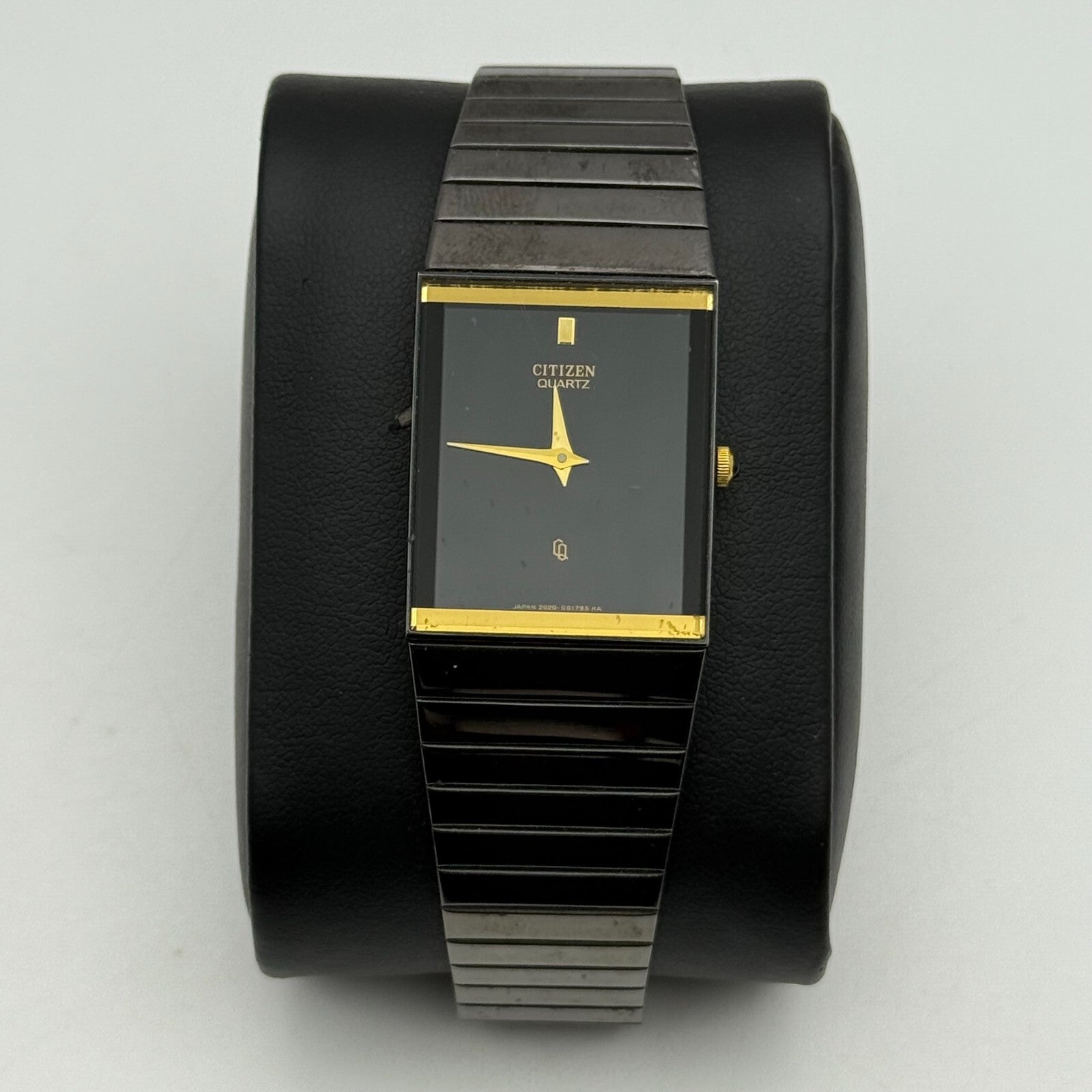 22mm Working Vintage Ladies Citizen CQ Black Dial & Strap Quartz Watch 8 Inches