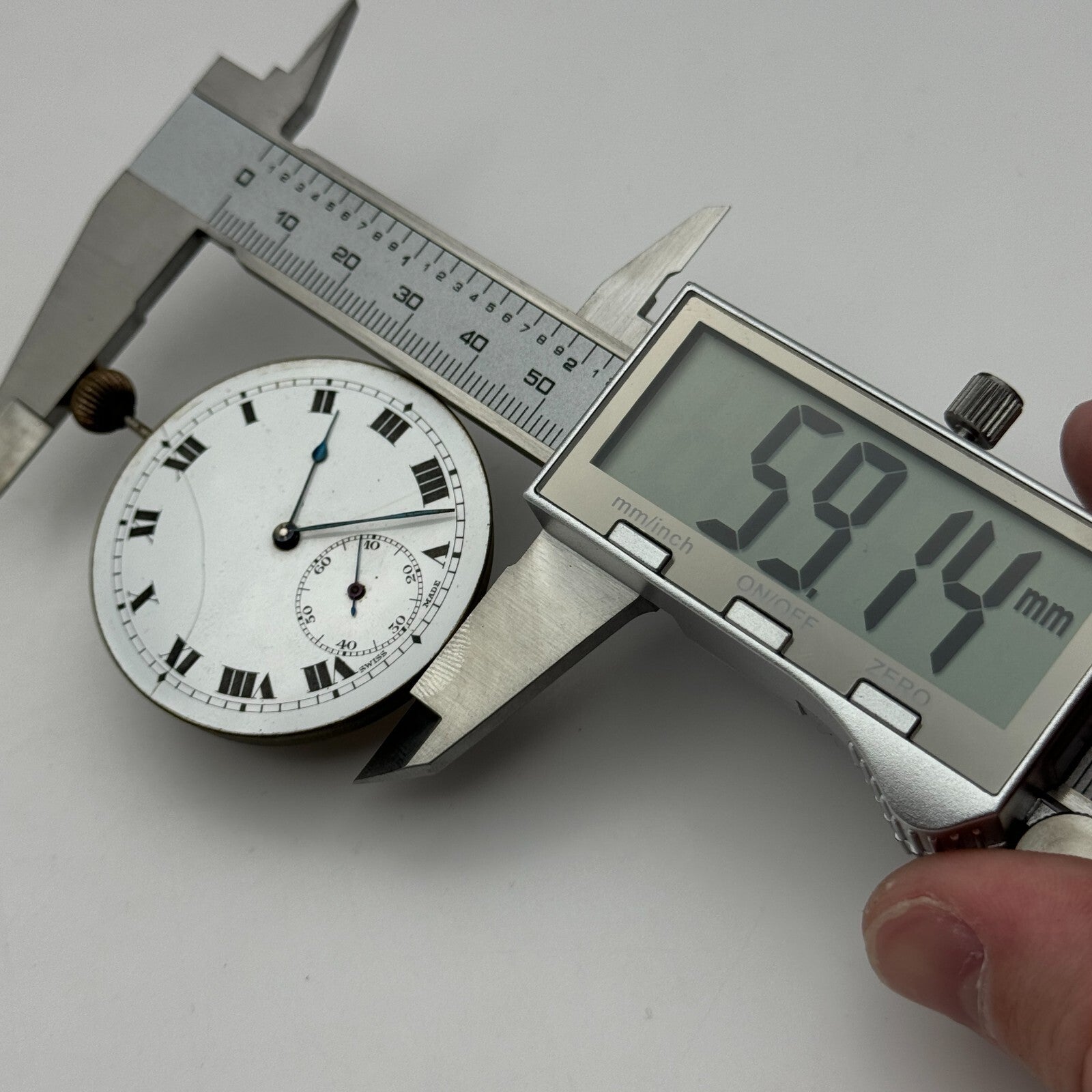 46.1mm Open Face Swiss Balance Ok Pocket Watch Movement PARTS REPAIR