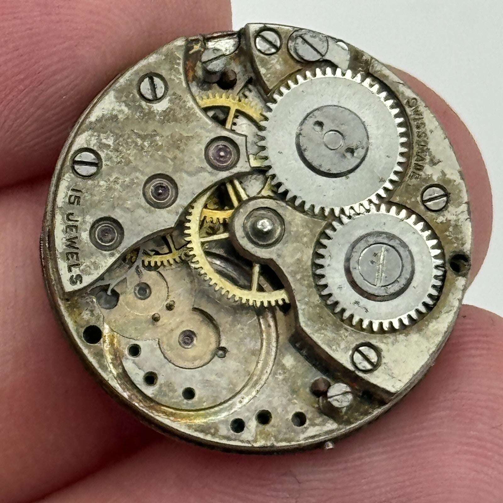 23.6mm Roman Numerals 15 Jewels Trench Watch Movement Manual Wind PARTS SPARES