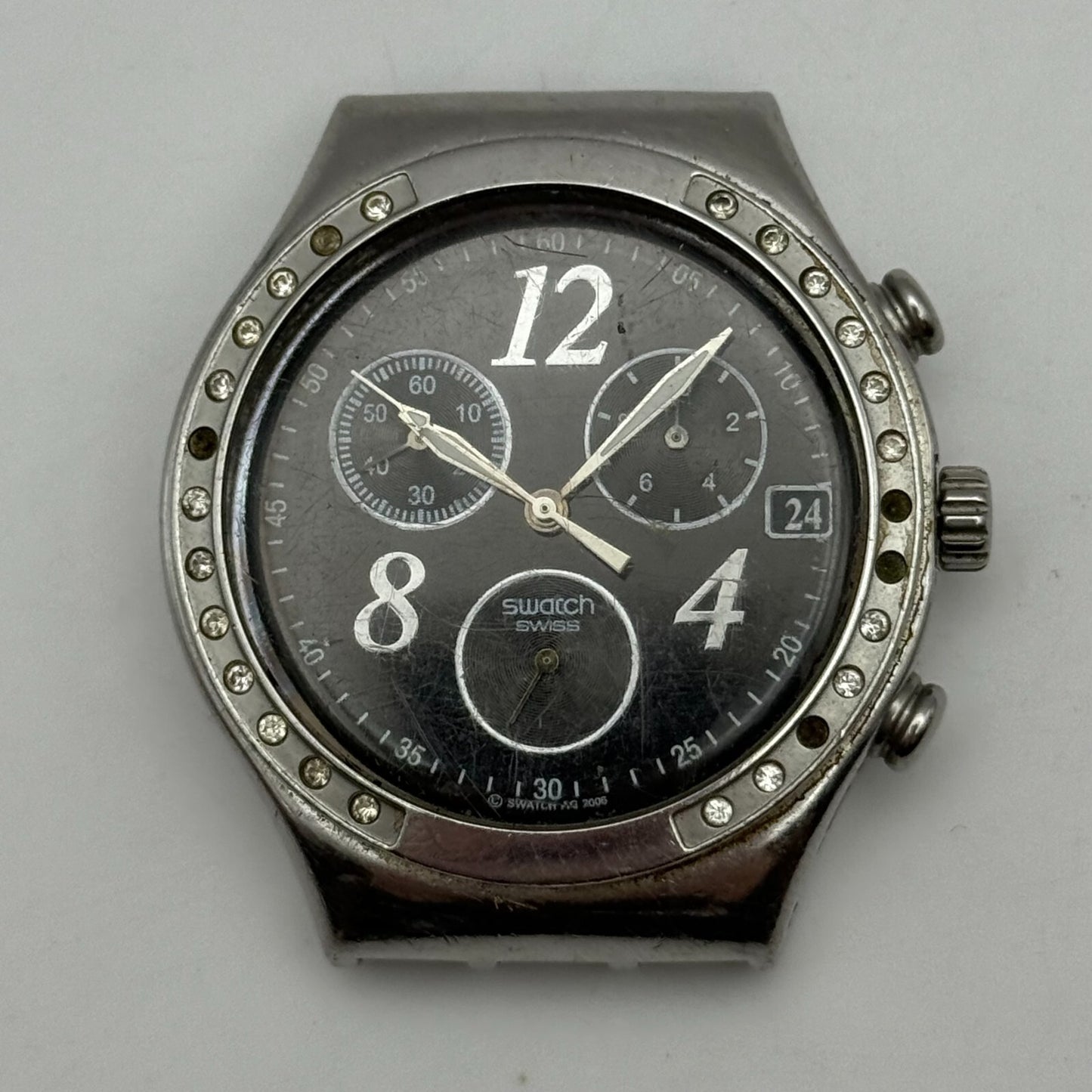 39mm Vintage 2006 Swatch Dreamnight Swiss YCS485GC Chronograph Watch UNTESTED