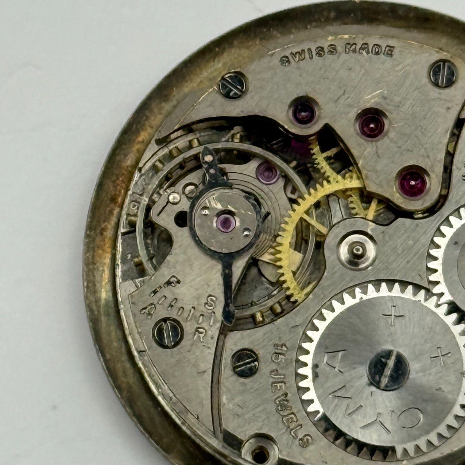 Cyma 162 Watch Movement Manual Wind Vintage Swiss 15 Jewels Parts Repair 23.5mm