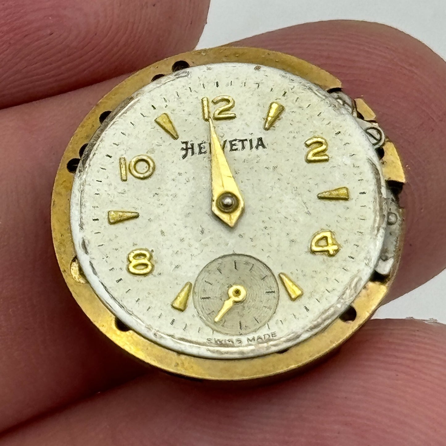 19.6mm Helvetia Cal 91 Balance Ok Watch Movement Swiss Vintage PARTS SPARES