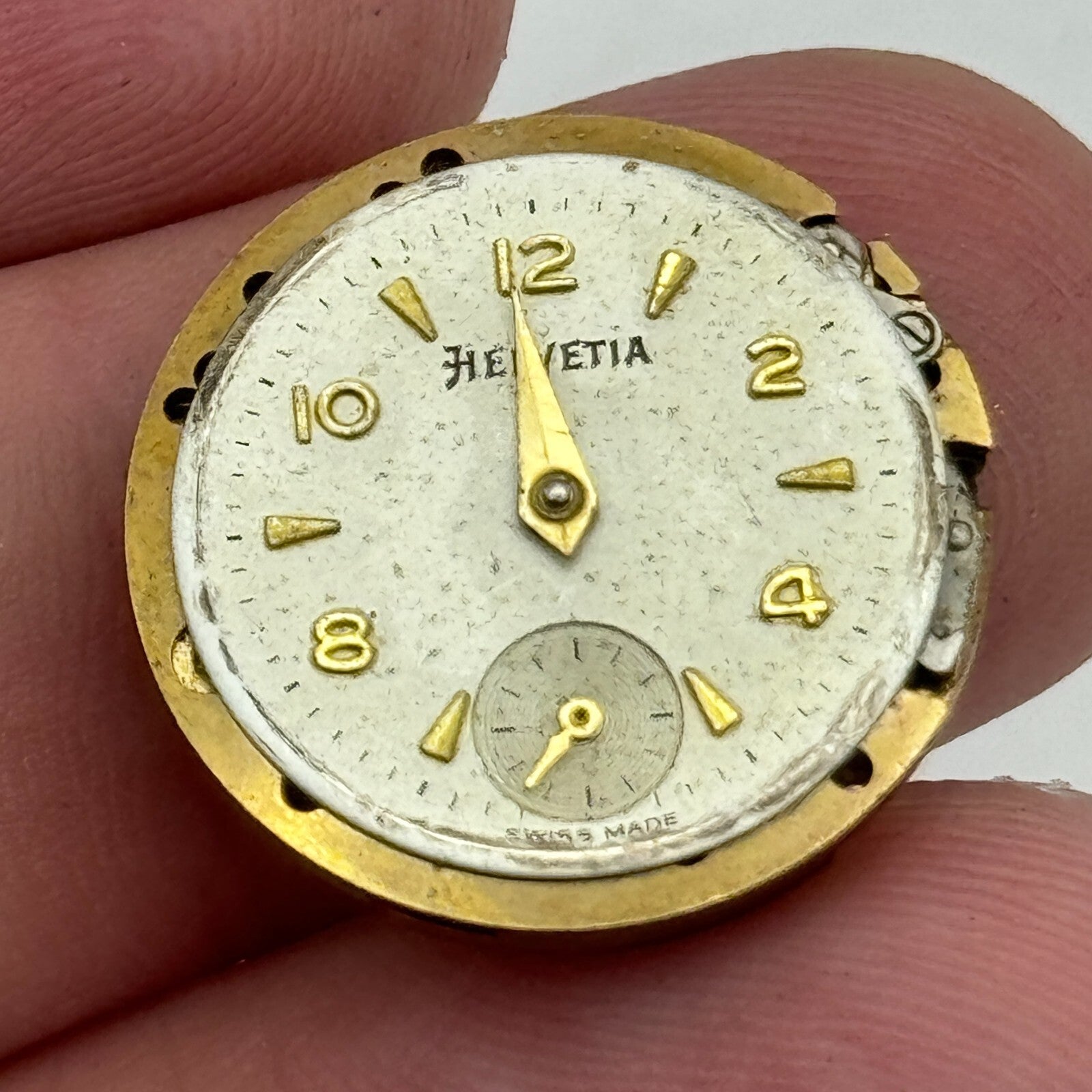 19.6mm Helvetia Cal 91 Balance Ok Watch Movement Swiss Vintage PARTS SPARES