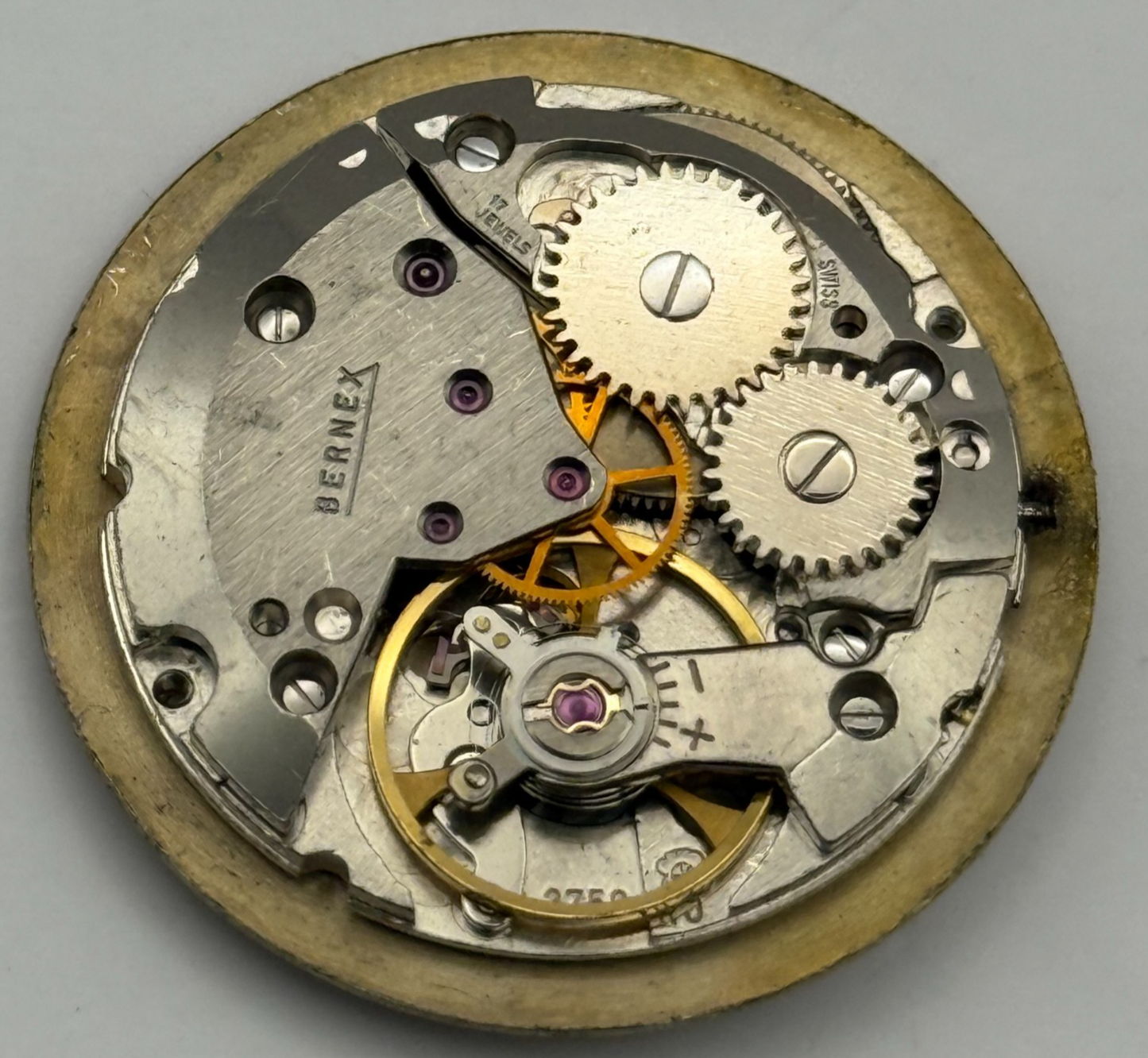 ETA 2750 Watch Movement Bernex Manual Wind Vintage Swiss Parts Repair 25.8mm
