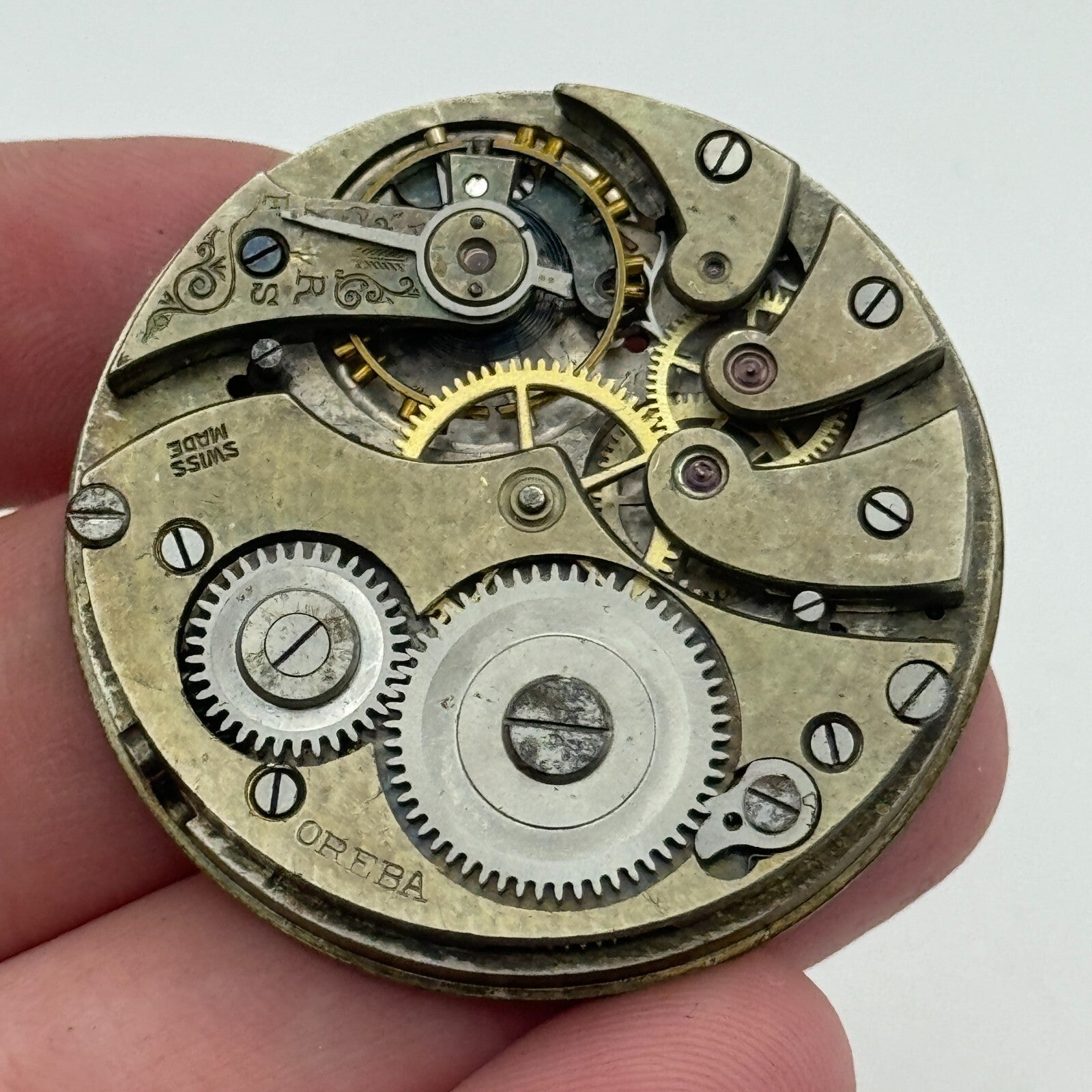 43mm Oreba Swiss Made Vintage Pocket Watch Movement PARTS SPARES REPAIR