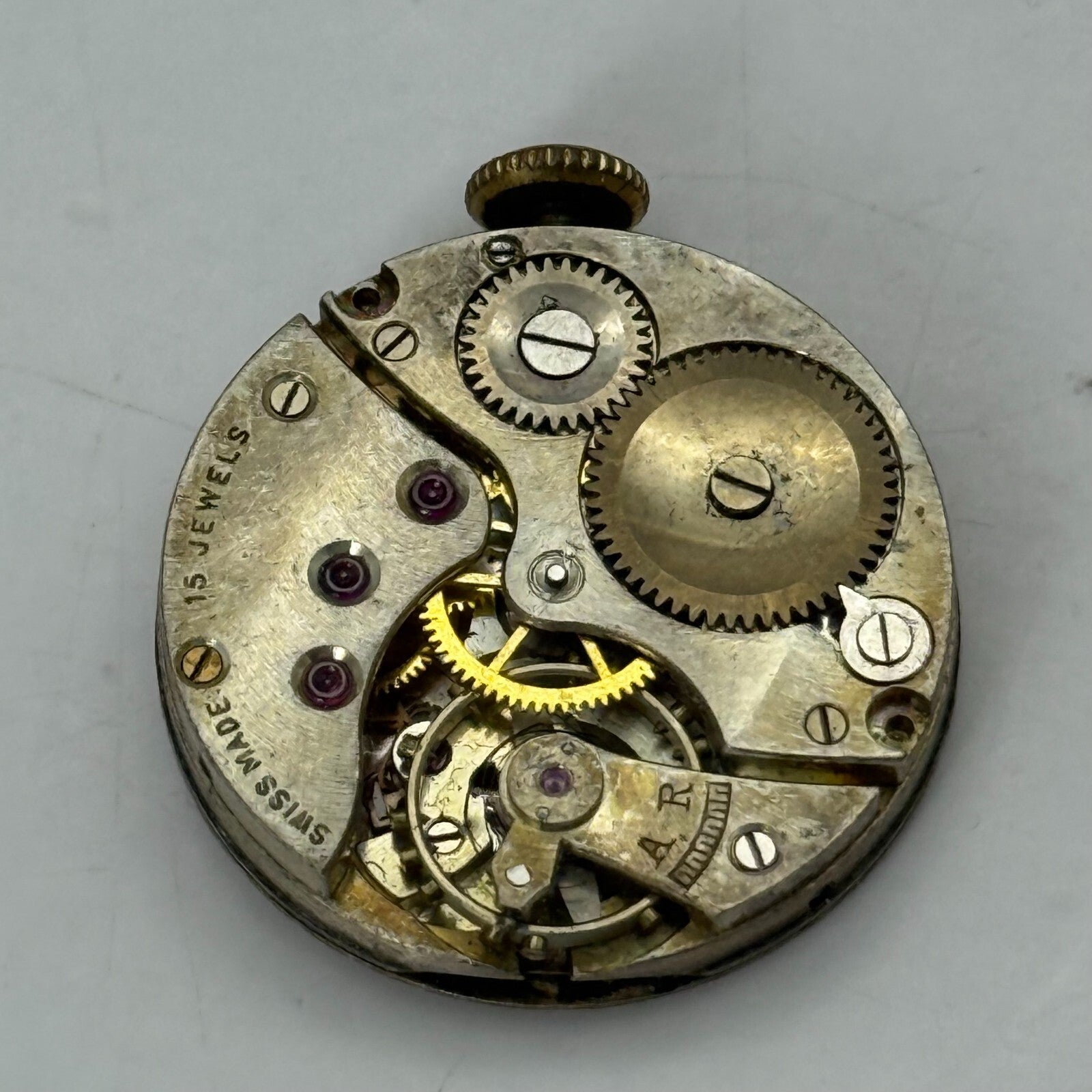 22mm Vintage HL Brown & Son London & Sheffield Manual Wind Watch Movement PARTS