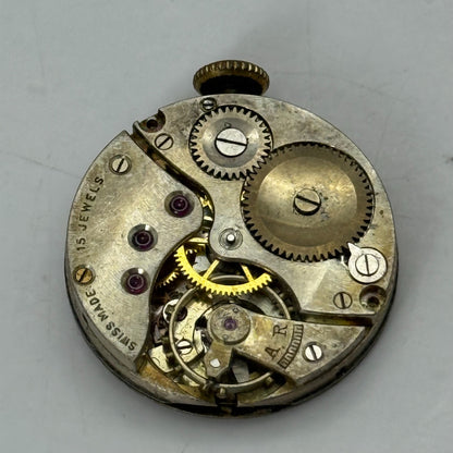 22mm Vintage HL Brown & Son London & Sheffield Manual Wind Watch Movement PARTS