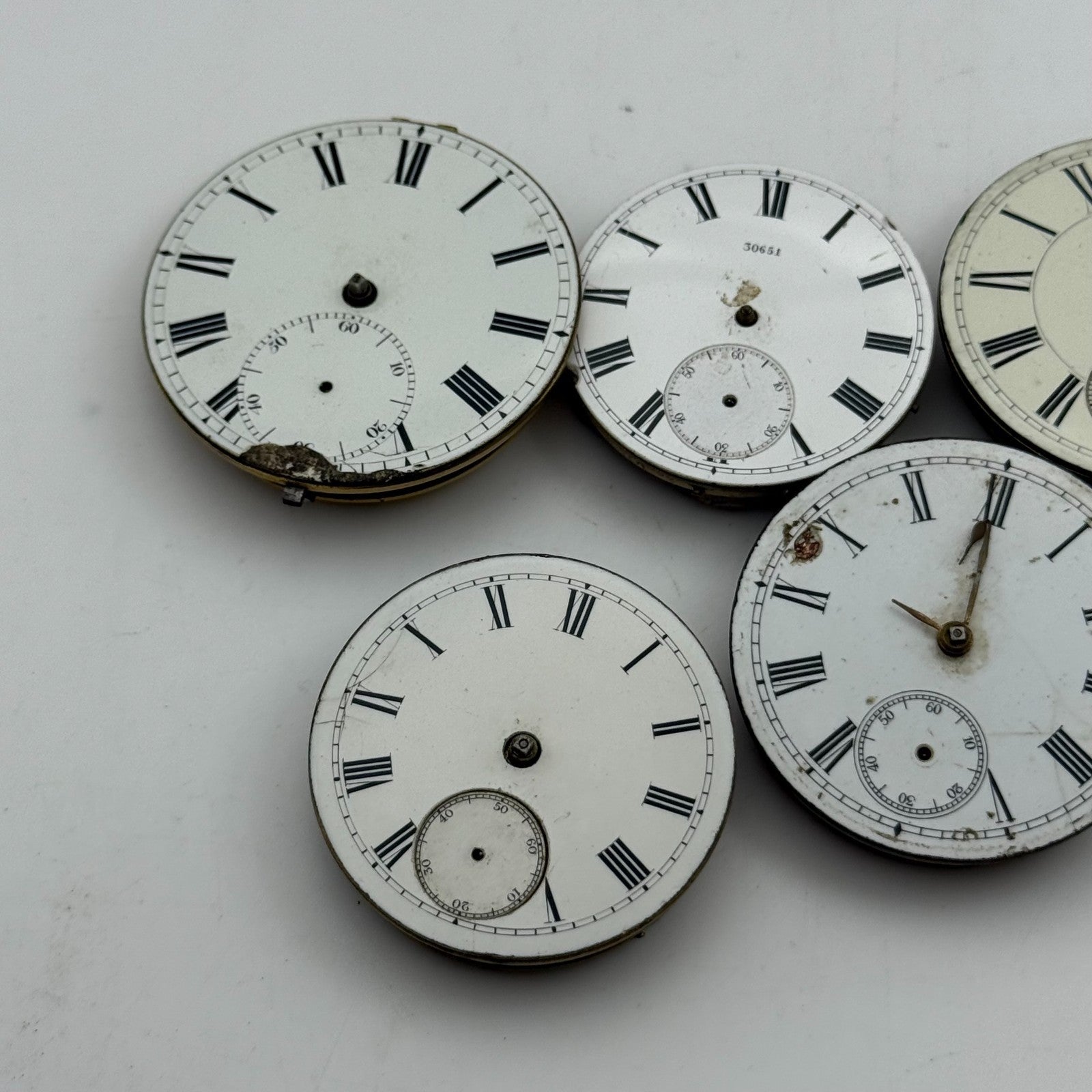 Bundle Of 5 Mixed Antique / Vintage Pocket Watch Movements PARTS REPAIR SPARES