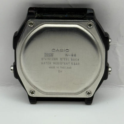 Casio W-86  Quartz Watch Alarm Chrono Illuminator Thailand 37mm PARTS REPAIR