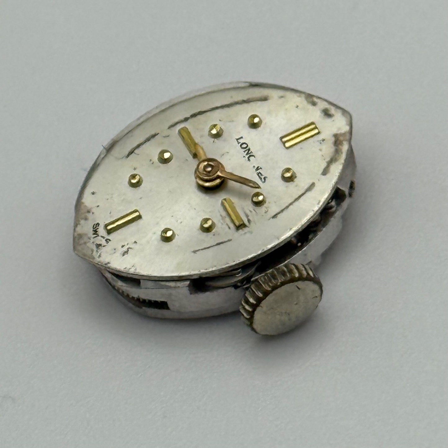 Longines 410 Watch Movement Running Manual Wind Vintage Swiss Parts 12.9mm