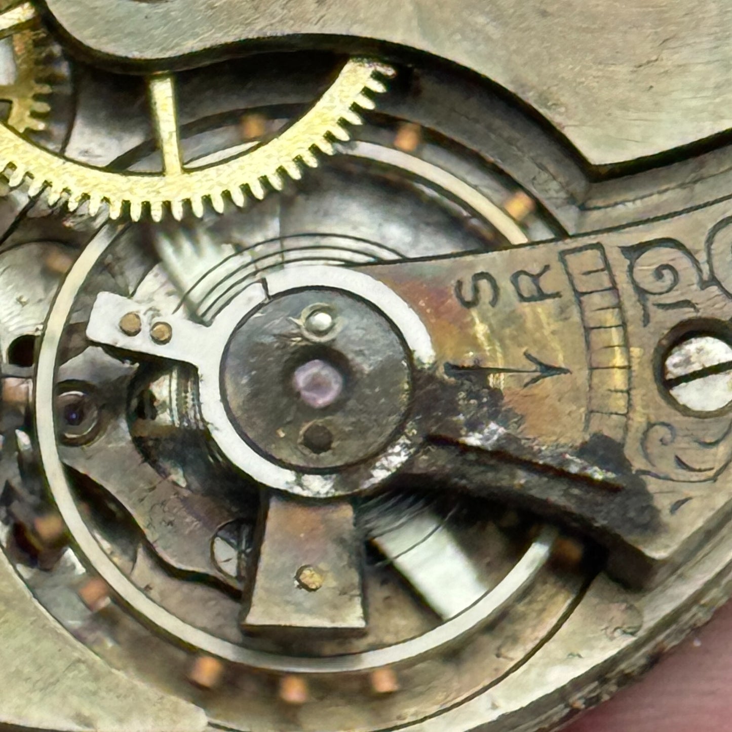 42.9mm Unidentified Swiss 15 Jewels Vintage Pocket Watch Movement PARTS SPARES