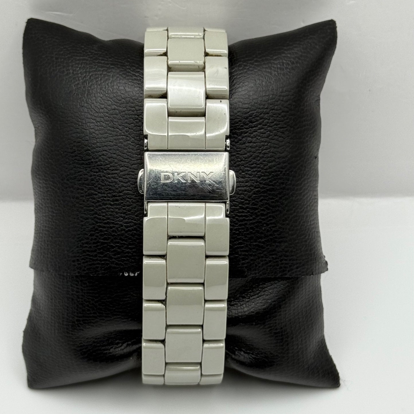 DKNY Ceramic Chronograph Watch Quartz Date Dial 38mm NY-8506 Bracelet Unisex