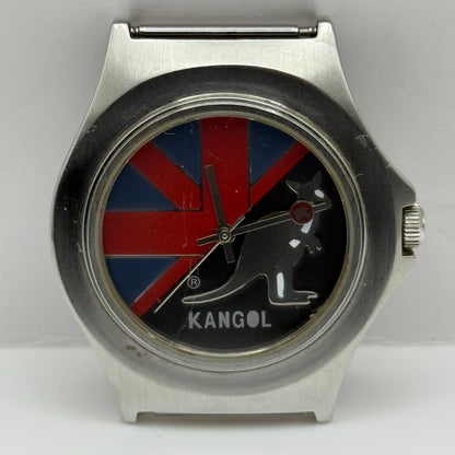 Vintage Kangol Men’s Quartz Watch Kangaroo Silver Tone 100 Metre Working 40mm