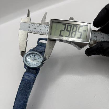 29mm Working Vintage Ladies Timex CR 1216 Blue Dial Strap Quartz Watch