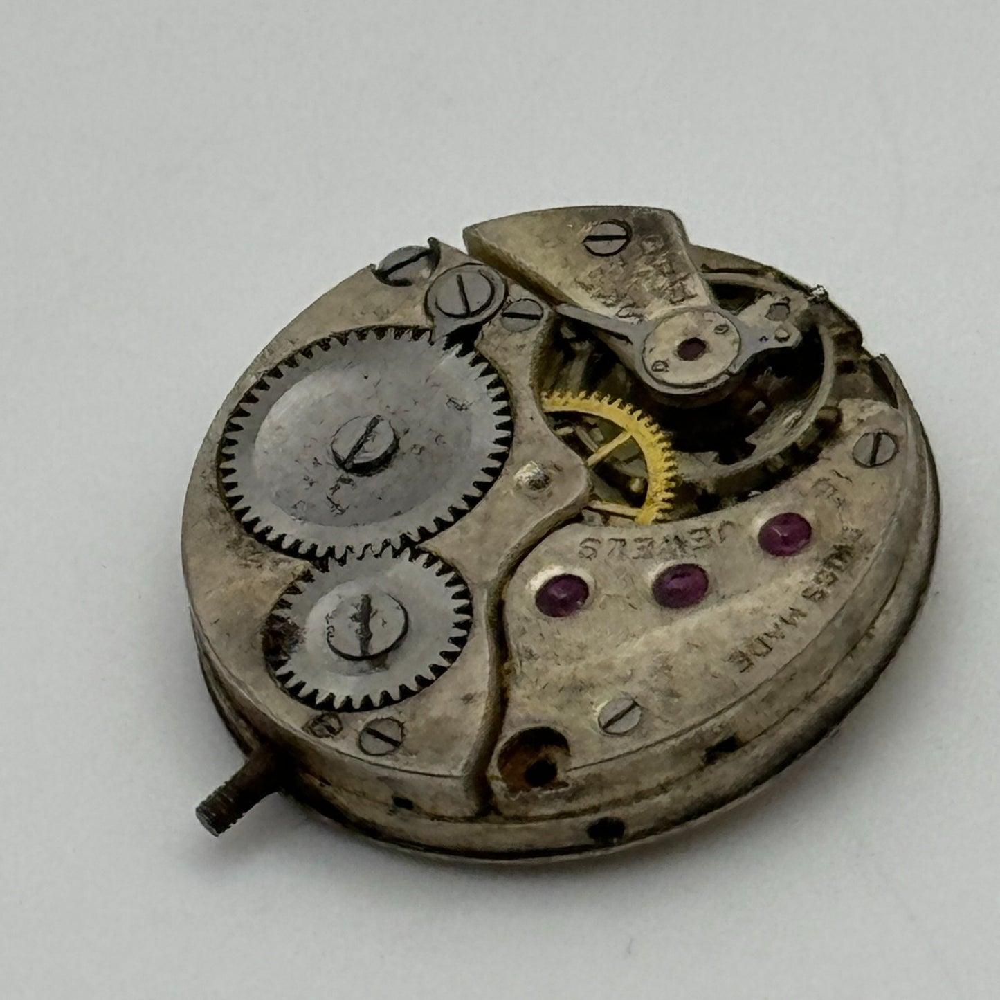 19.7mm Balance Intact 15 Jewels Manual Wind Watch Movement Swiss Vintage PARTS