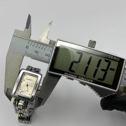 Hamnett Ladies Quartz Watch Butterfly Dial Silver Tone Bracelet Working 19mm