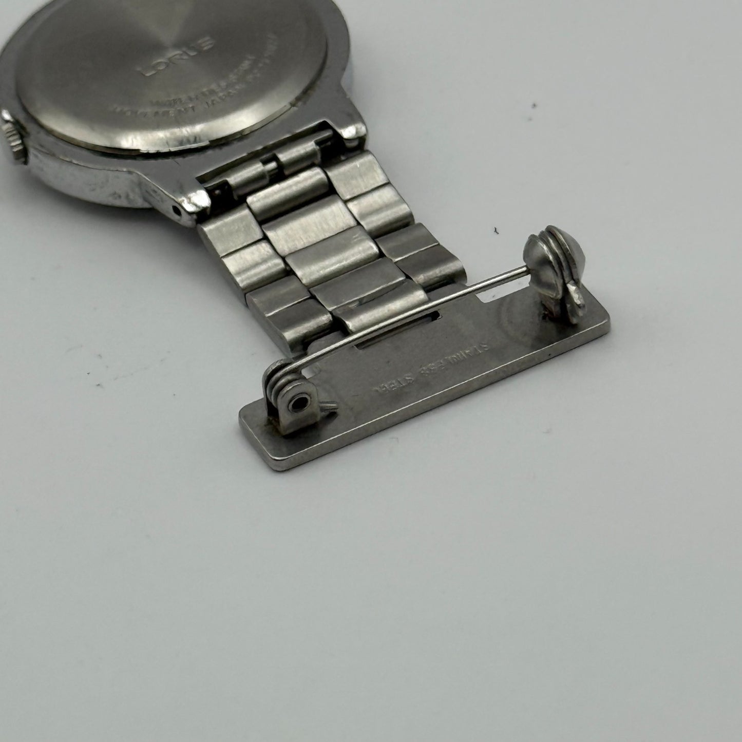 Lorus Quartz Fob Nurse Watch Blue Dial Stainless Steel Japan Working 29mm