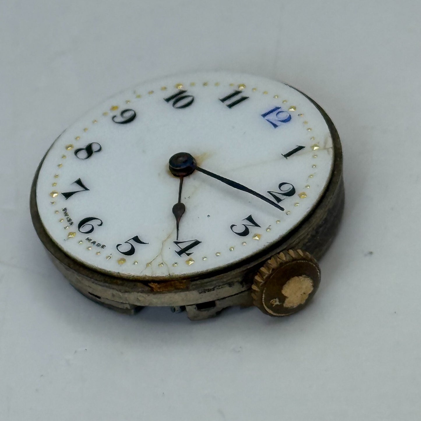 23.6mm Vintage Visible 15 Jewels Trench Watch Movement Manual Wind PARTS REPAIR