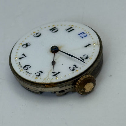 23.6mm Vintage Visible 15 Jewels Trench Watch Movement Manual Wind PARTS REPAIR