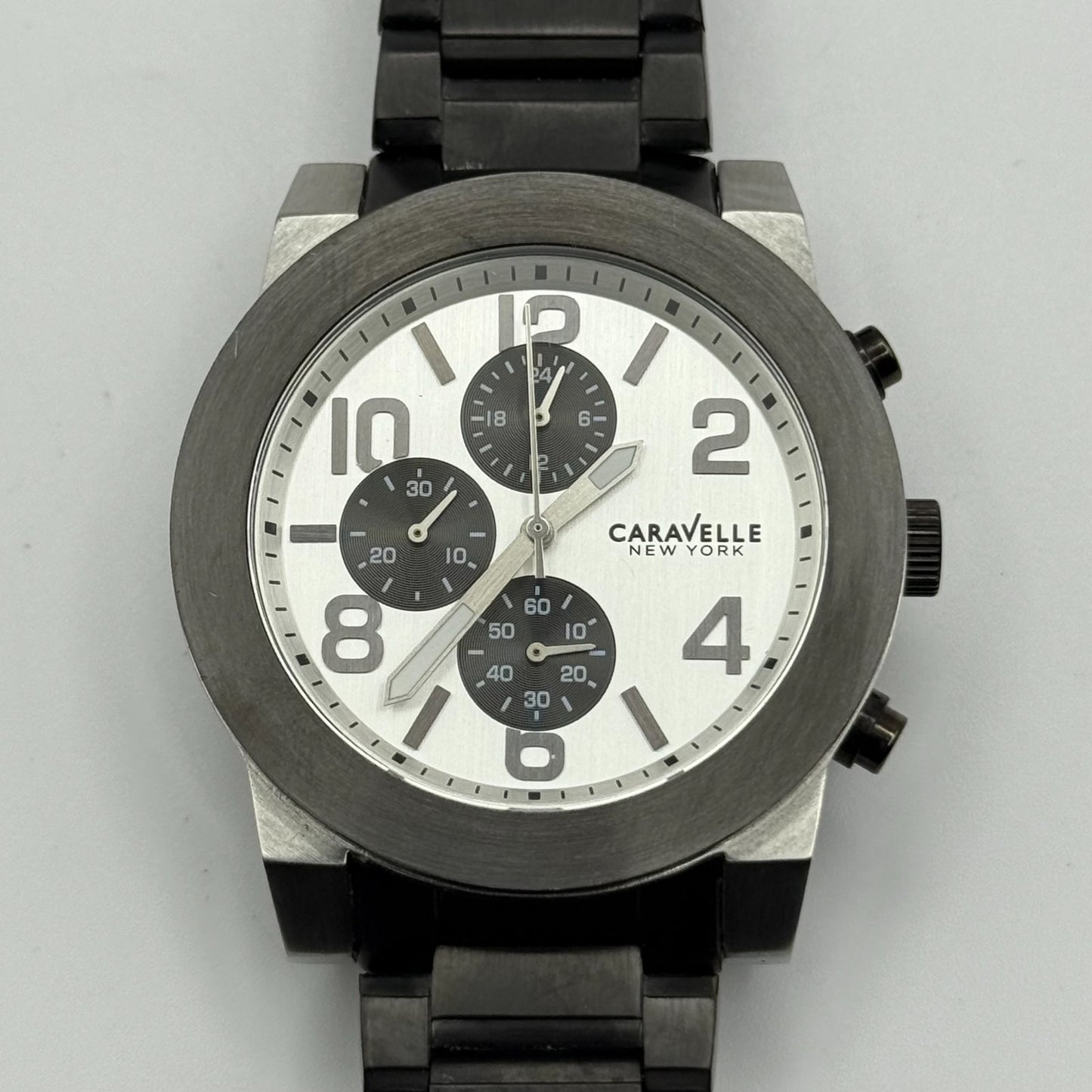 Caravelle New York Men's Chronograph Quartz Watch Japan 43mm PARTS REPAIR