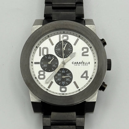 Caravelle New York Men's Chronograph Quartz Watch Japan 43mm PARTS REPAIR