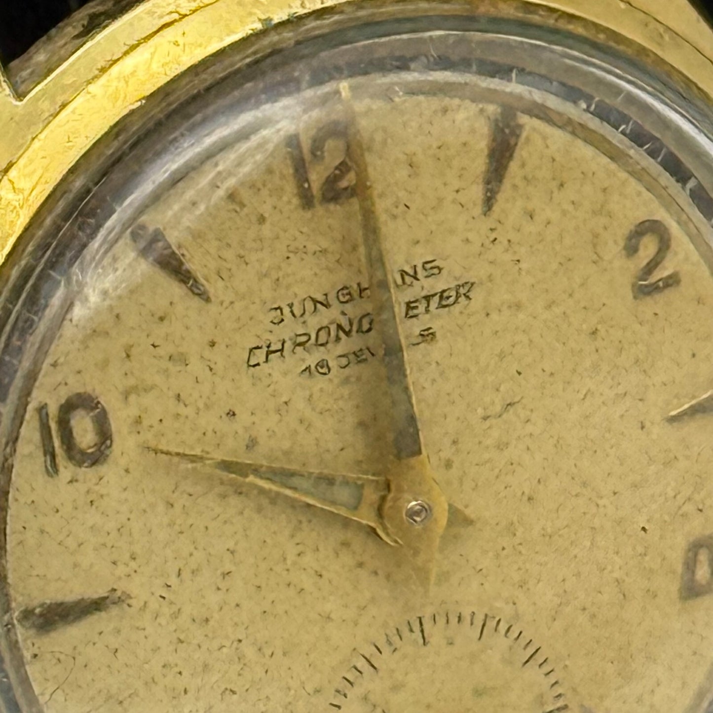 33mm Men’s Vintage Junghans J82 Chronometer Swiss Rare Gold Plated Watch PARTS