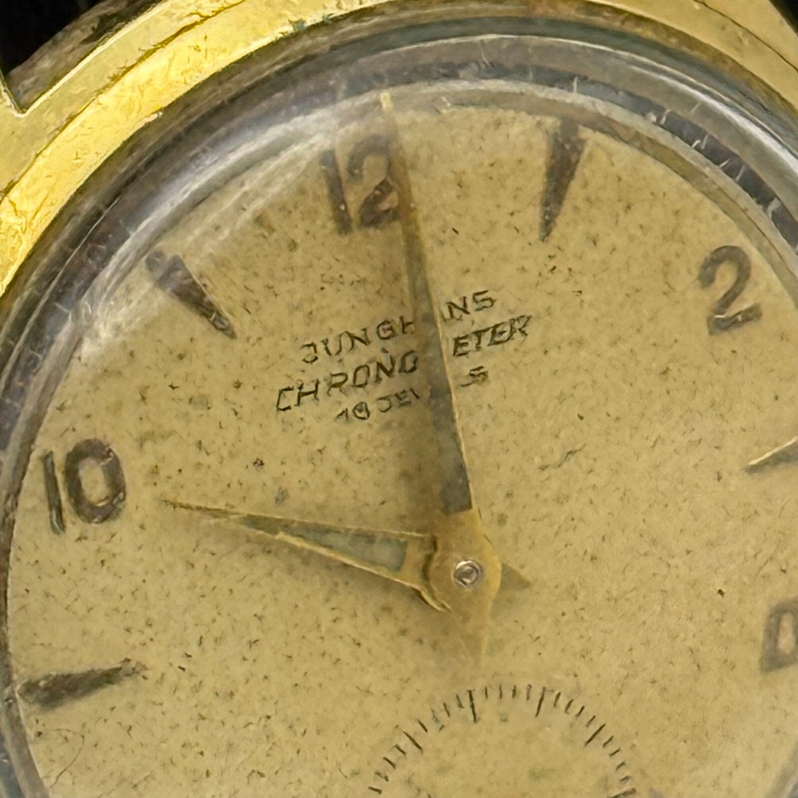 33mm Men’s Vintage Junghans J82 Chronometer Swiss Rare Gold Plated Watch PARTS